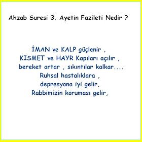 ahzab suresi 3 ayet fazileti