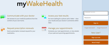 mywakehealth login