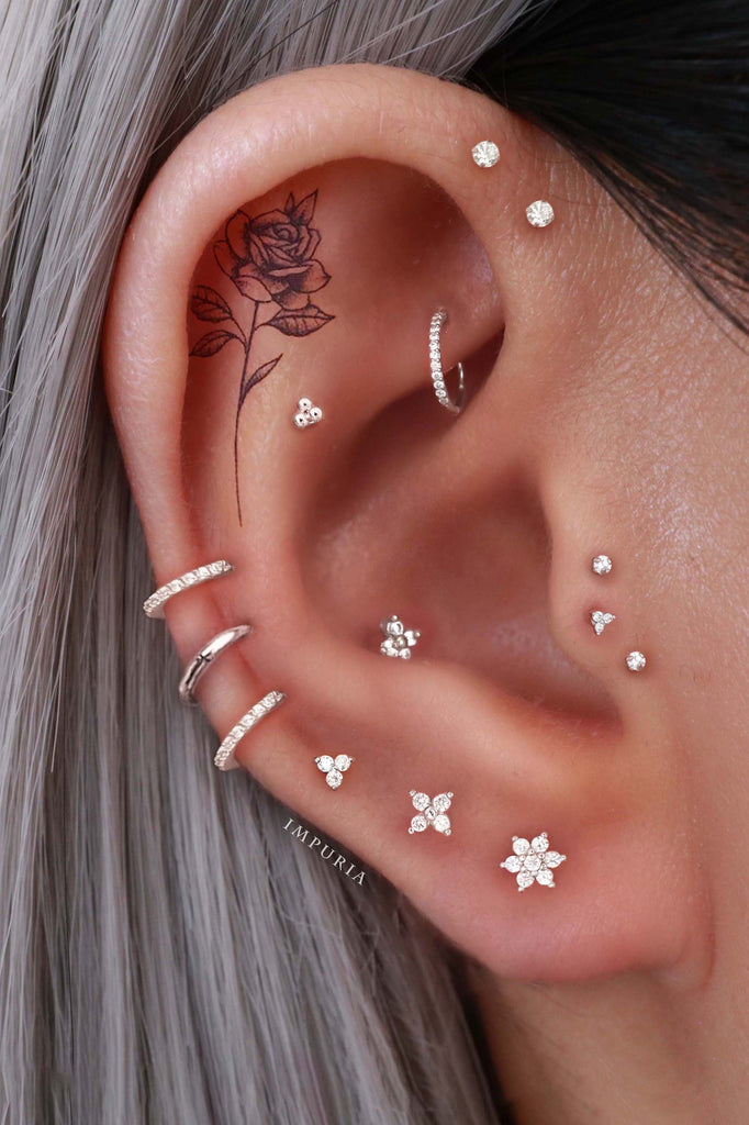 attractive trendy cute ear piercings