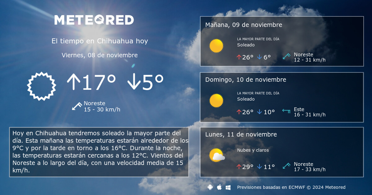 clima chihuahua por hora