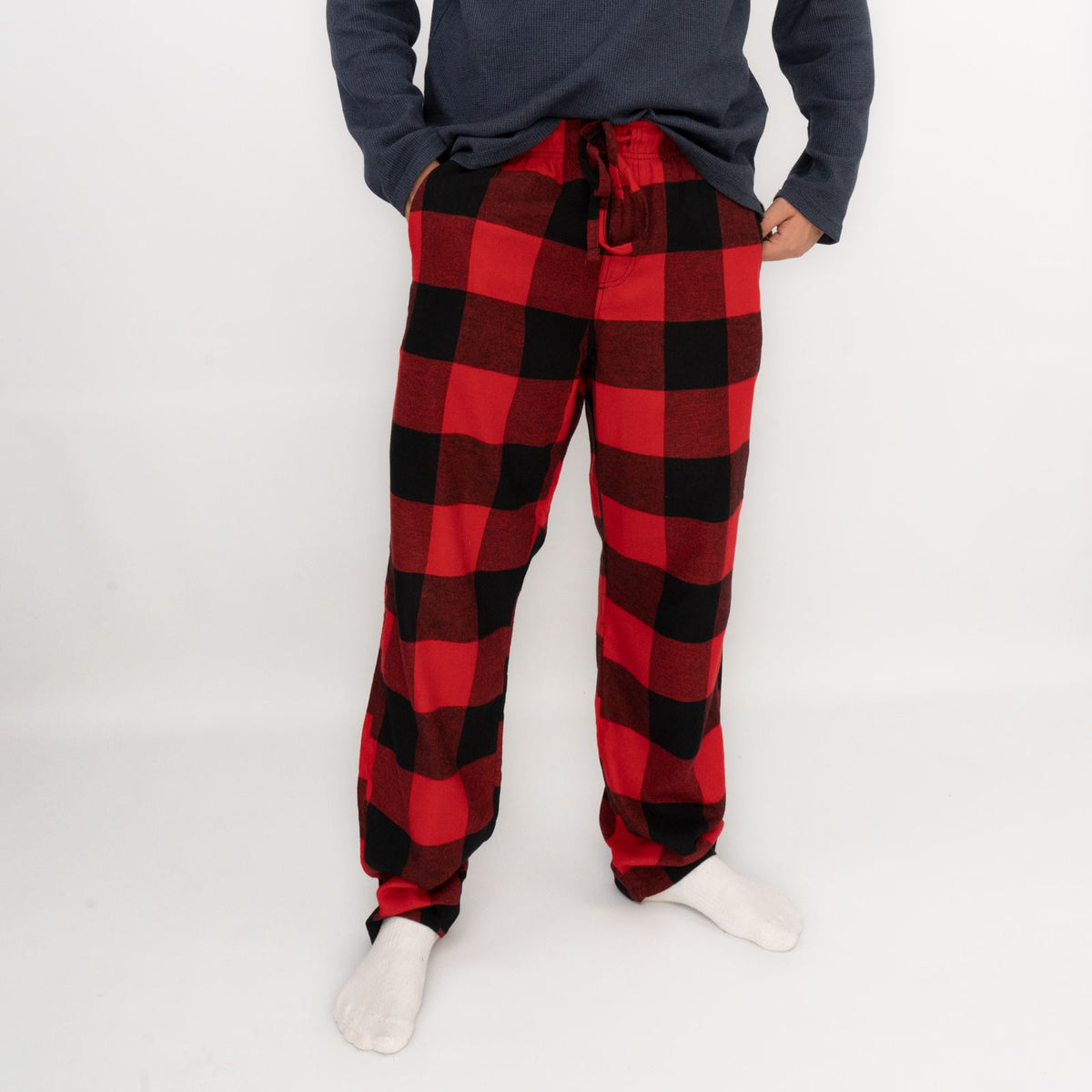 mens red plaid pajama pants