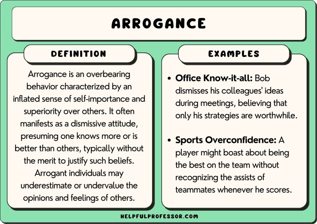 arrogant meaning in english