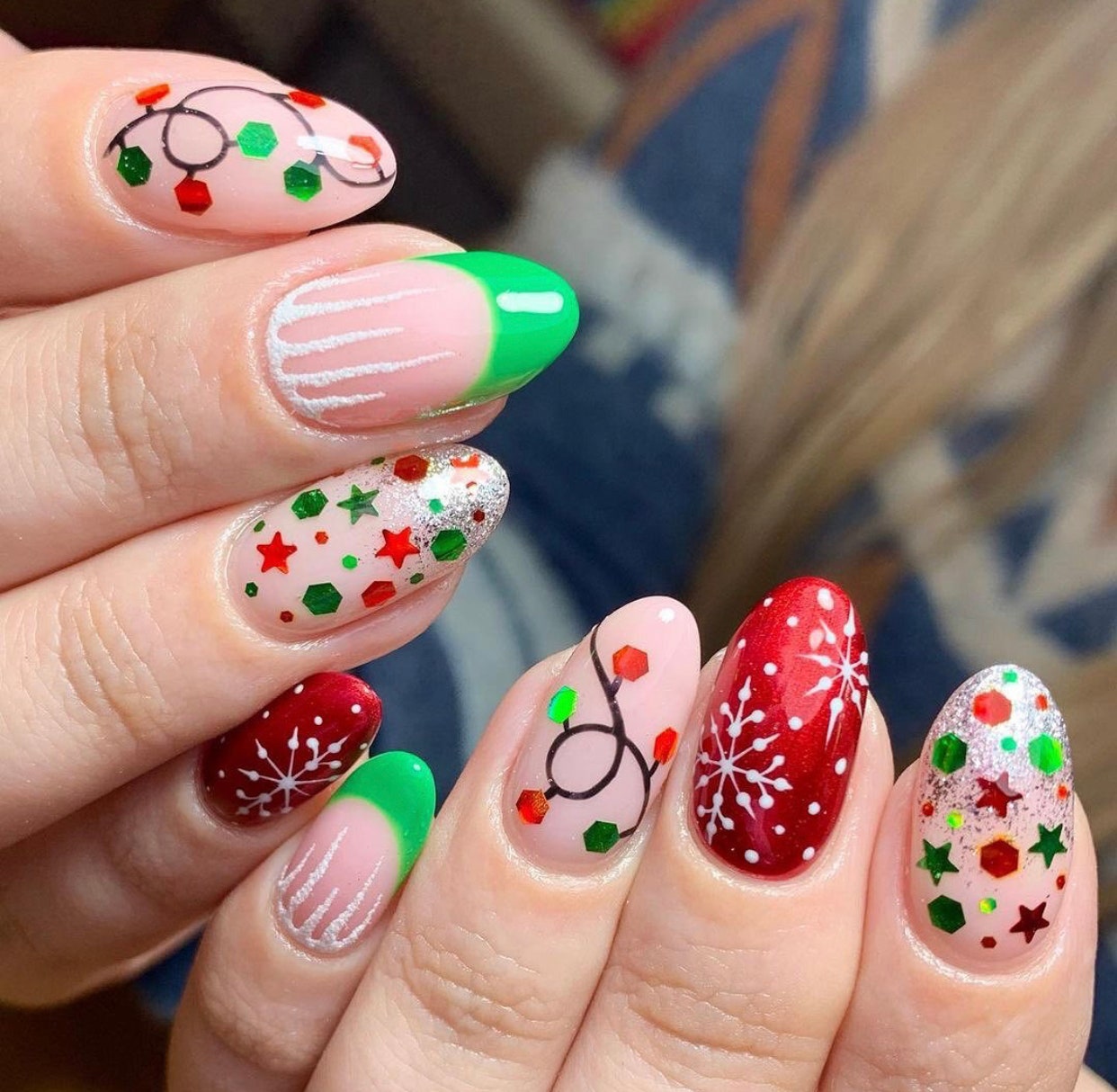 modelo de uñas de navidad