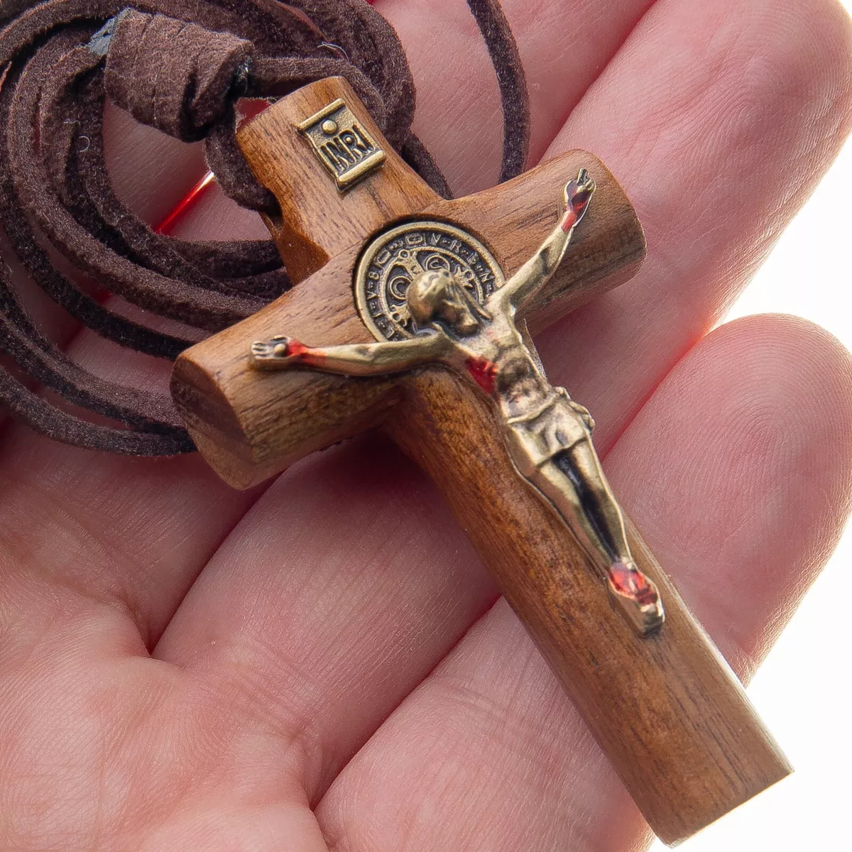 crucifix necklace wooden