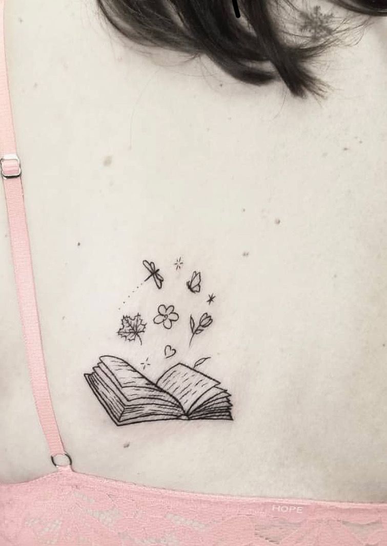 small tattoos for book lovers