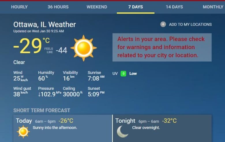 weather network ottawa