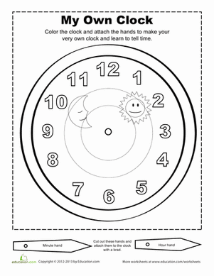 make a clock worksheet