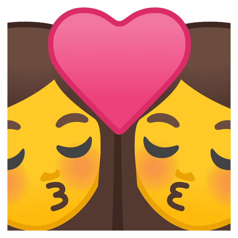 girls kissing emoji