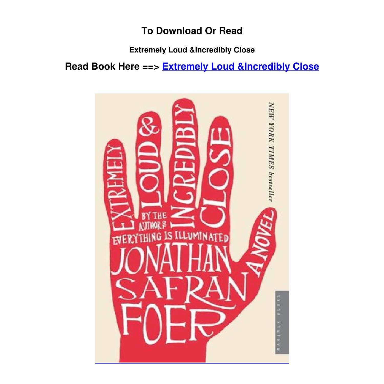 extremely loud and incredibly close pdf