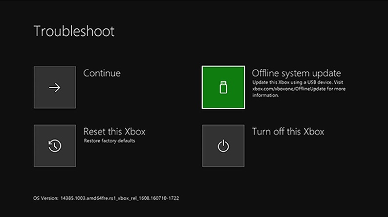 xbox one factory reset