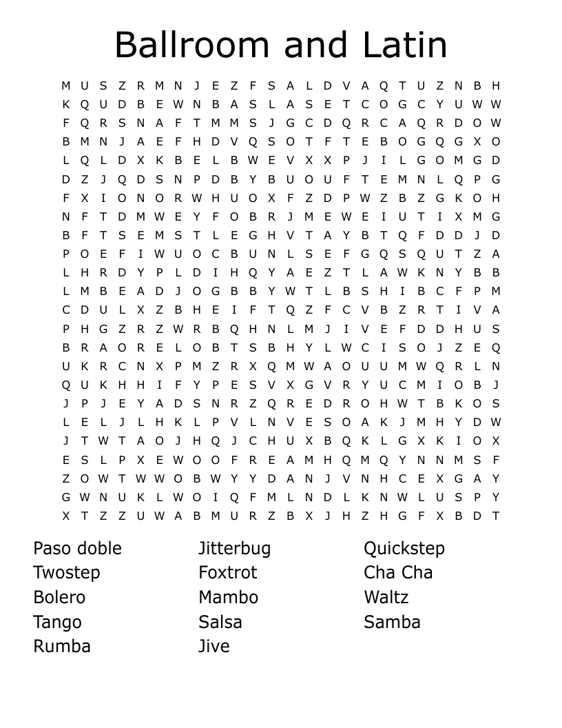 latin dances crossword