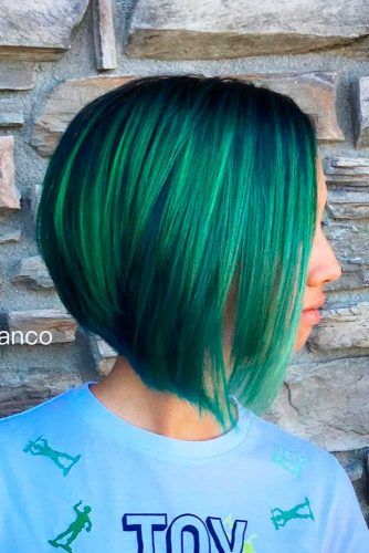 green ombre hair short