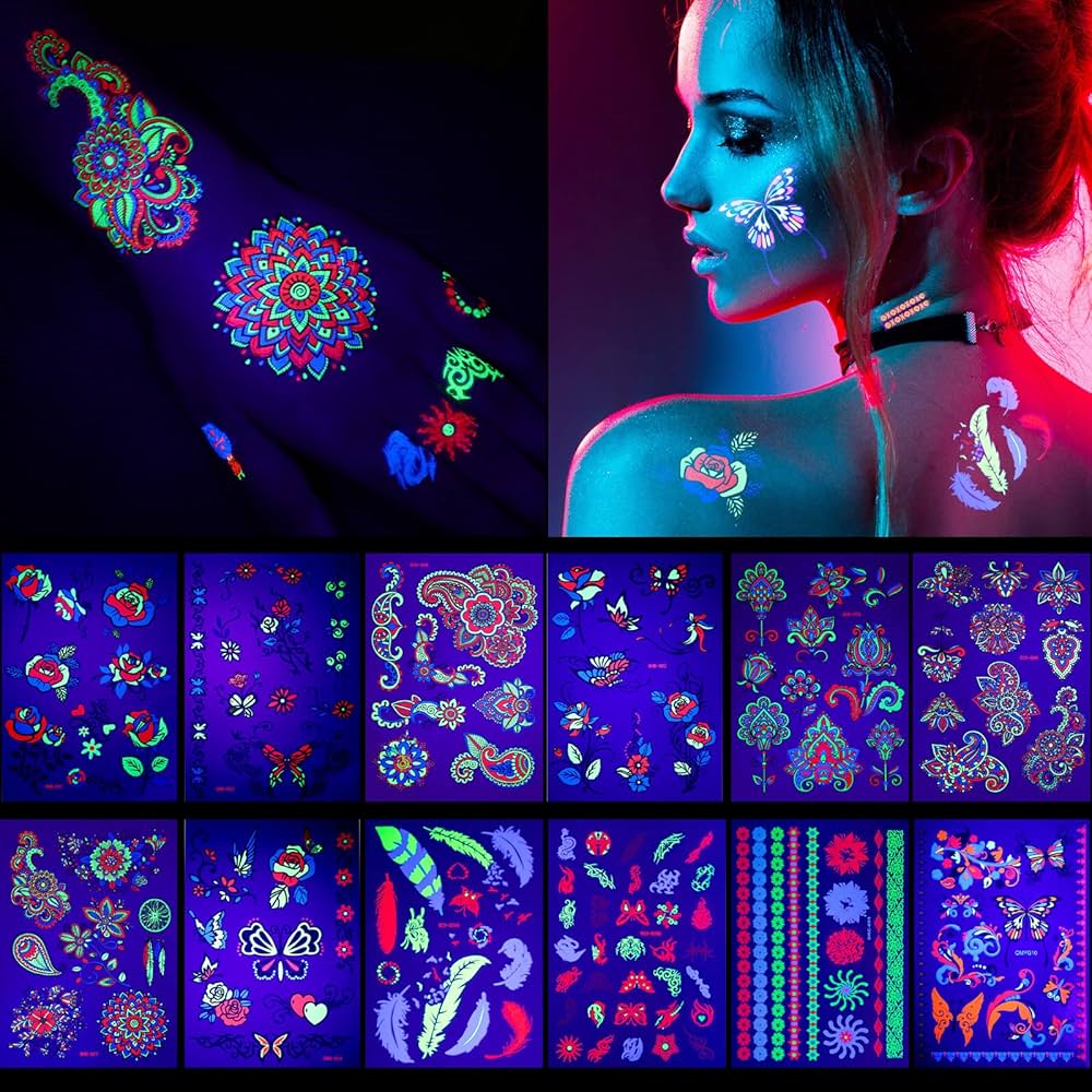 black light temporary tattoos