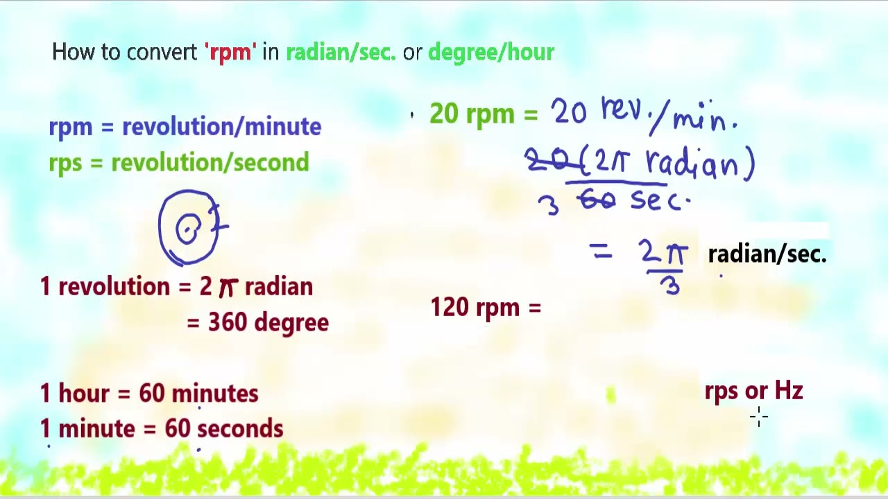 rpm to radians per second