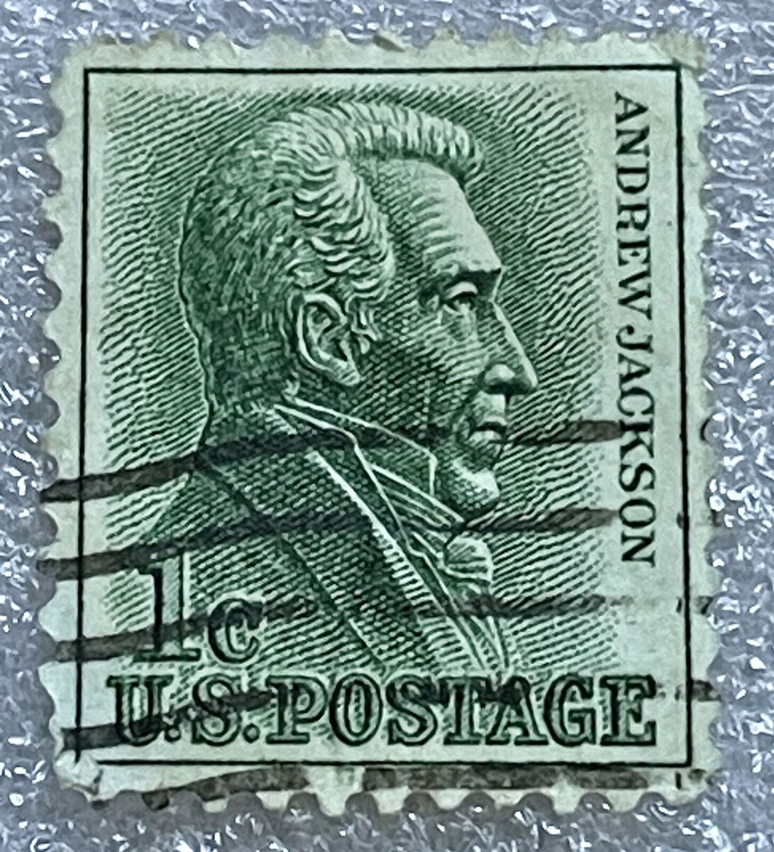 value of andrew jackson 1 cent stamp