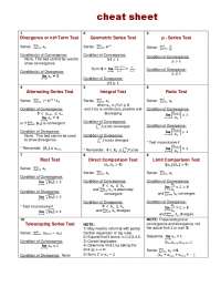 series calculus 2 cheat sheet