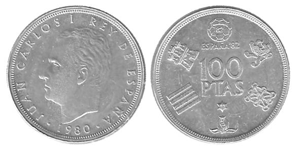 100 pesetas de 1980