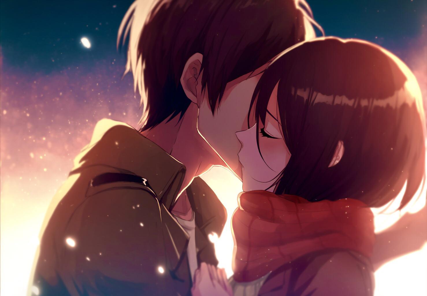 eren mikasa kiss