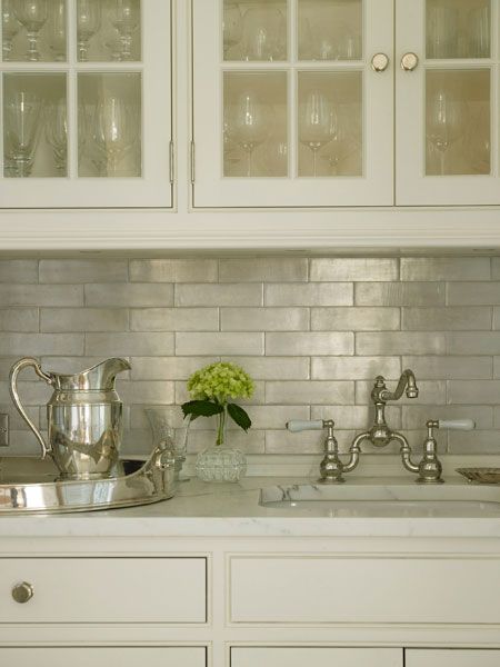 iridescent subway tile backsplash