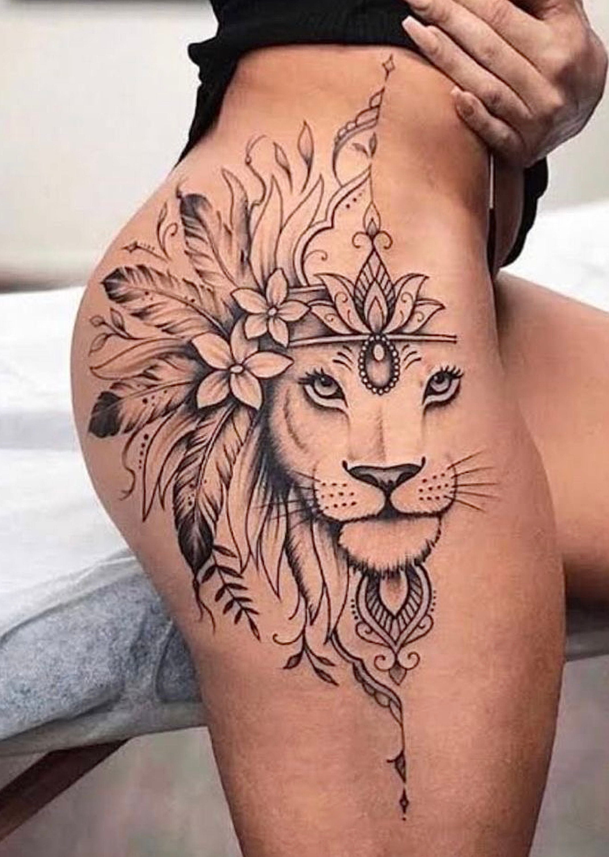 goddess female lion tattoo