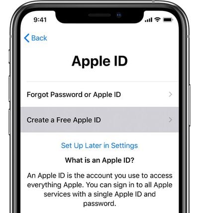 create apple id account