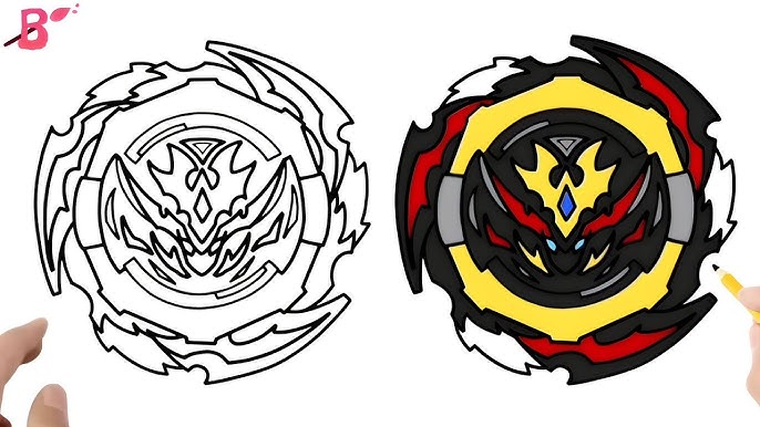 beyblade drawing with colour