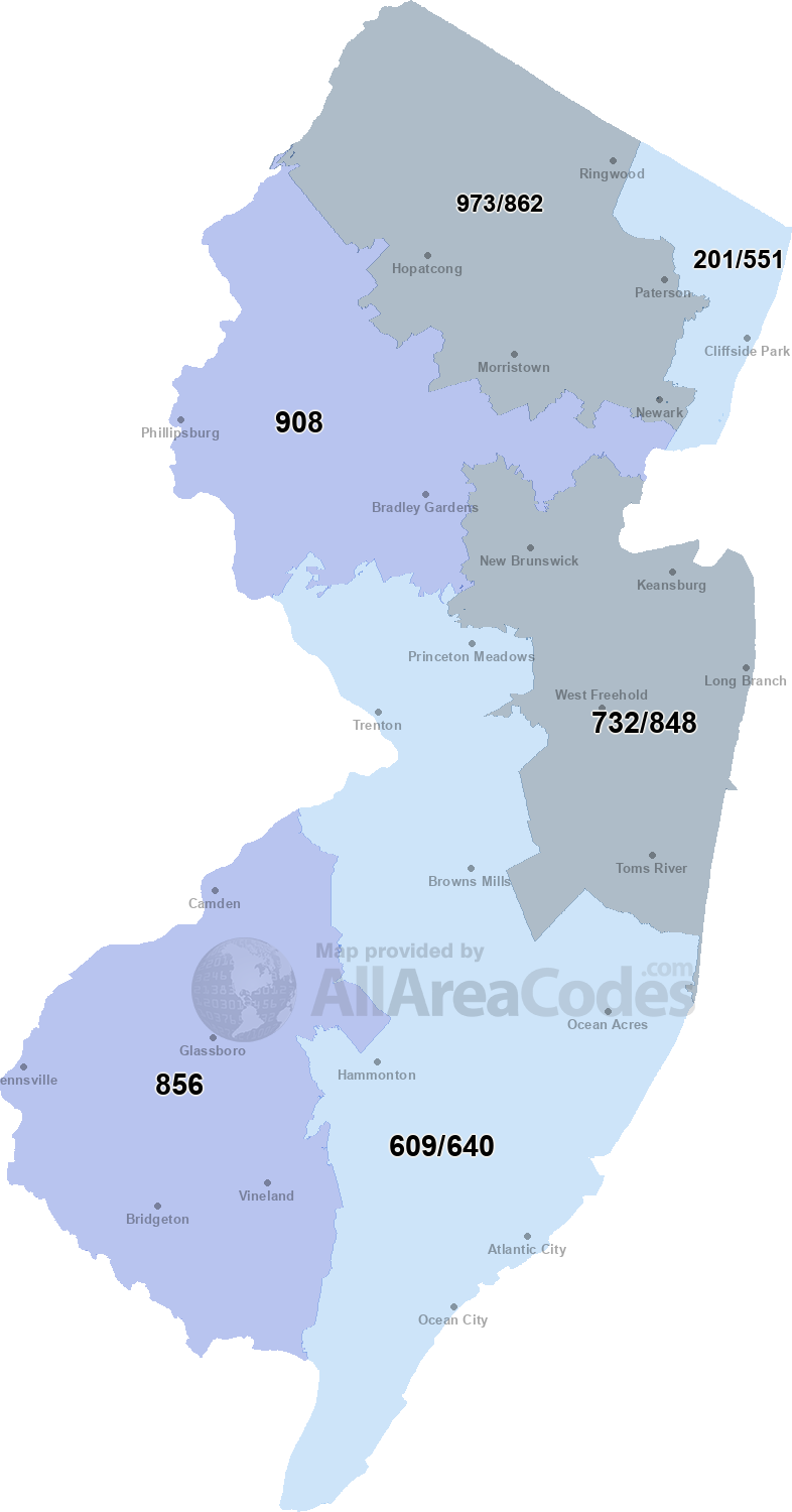 1 732 which country code