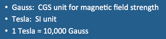 1 gauss to tesla