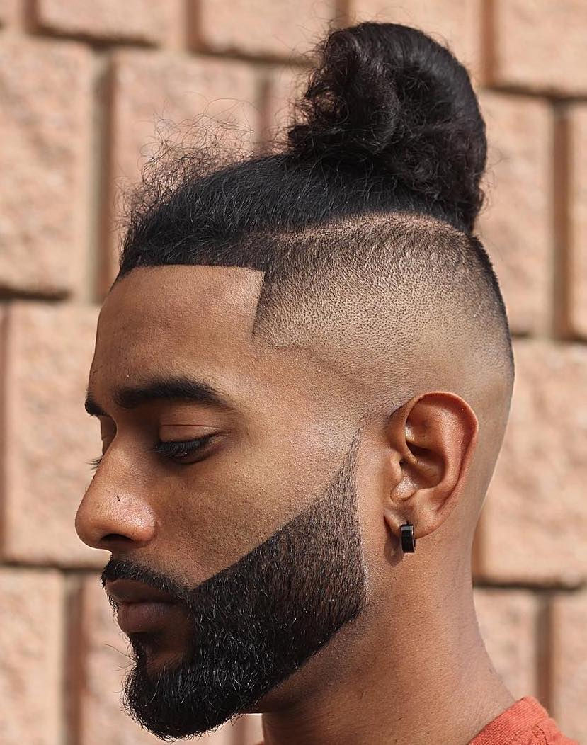 drop fade man bun