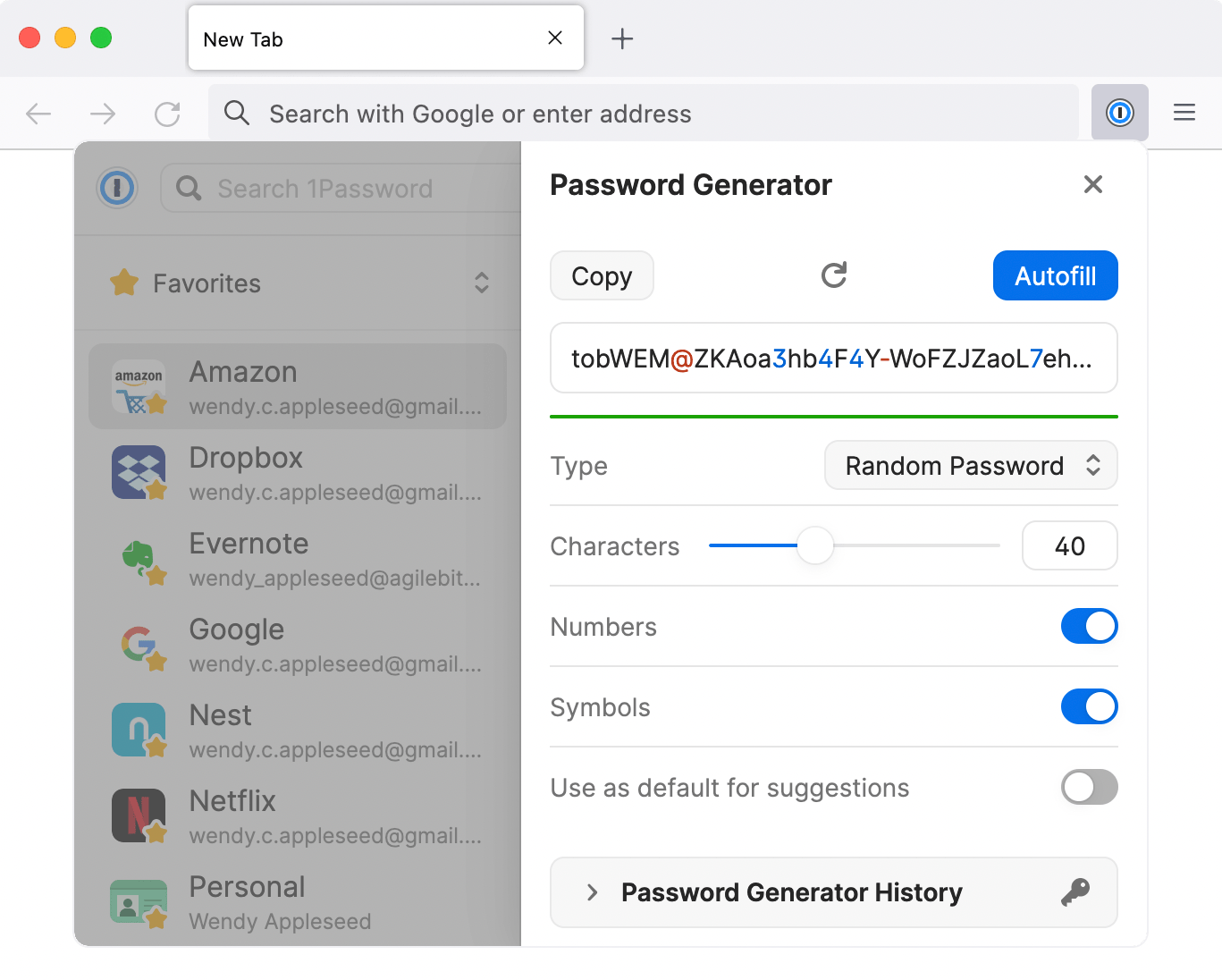 1password generator