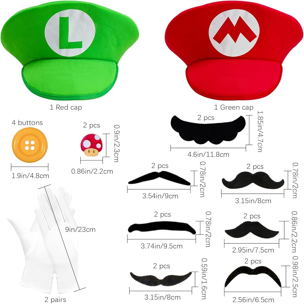 mario and luigi hats