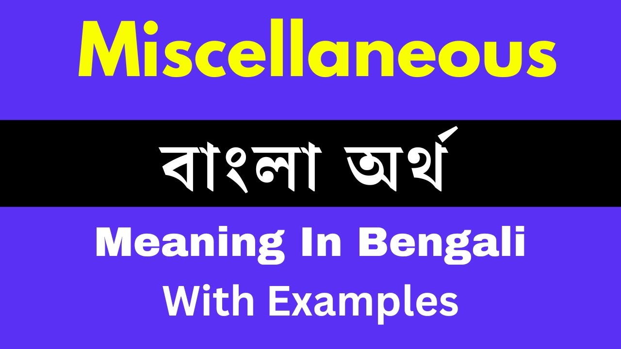 miscellaneous meaning in bengali