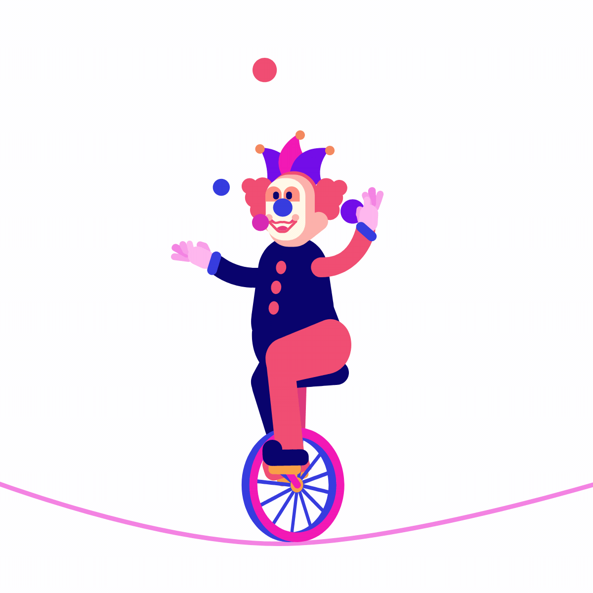 clown juggling gif