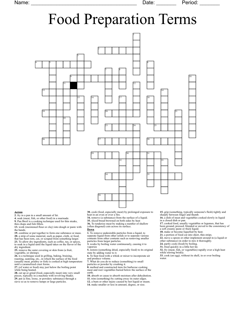 finger food crossword