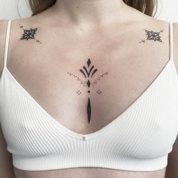 female tattoo chest