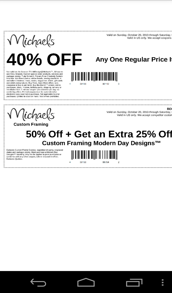 michaels coupons canada