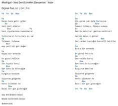 madrigal seni dert etmeler akor