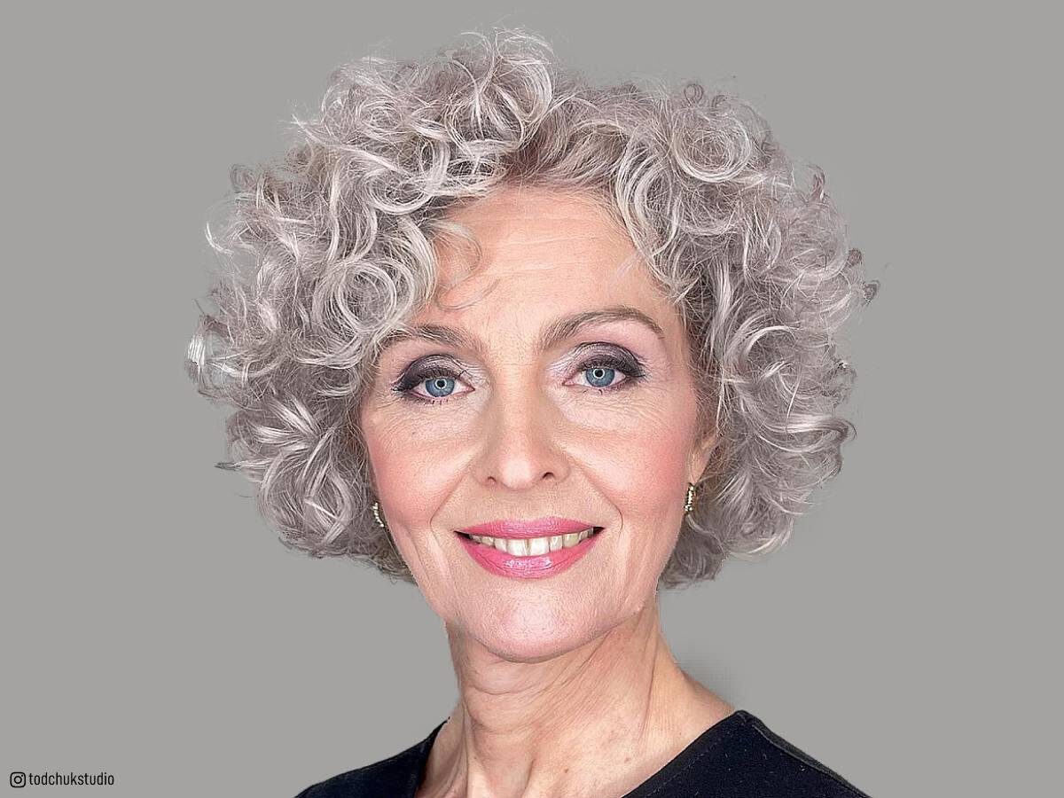 short hairstyles for curly hair over 60