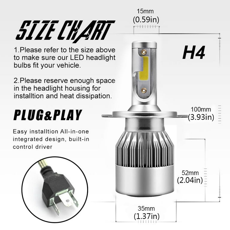 98 toyota camry headlight bulb size