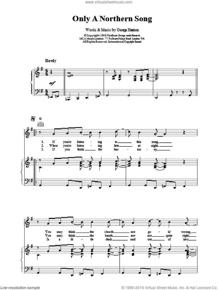 only a northern song chords