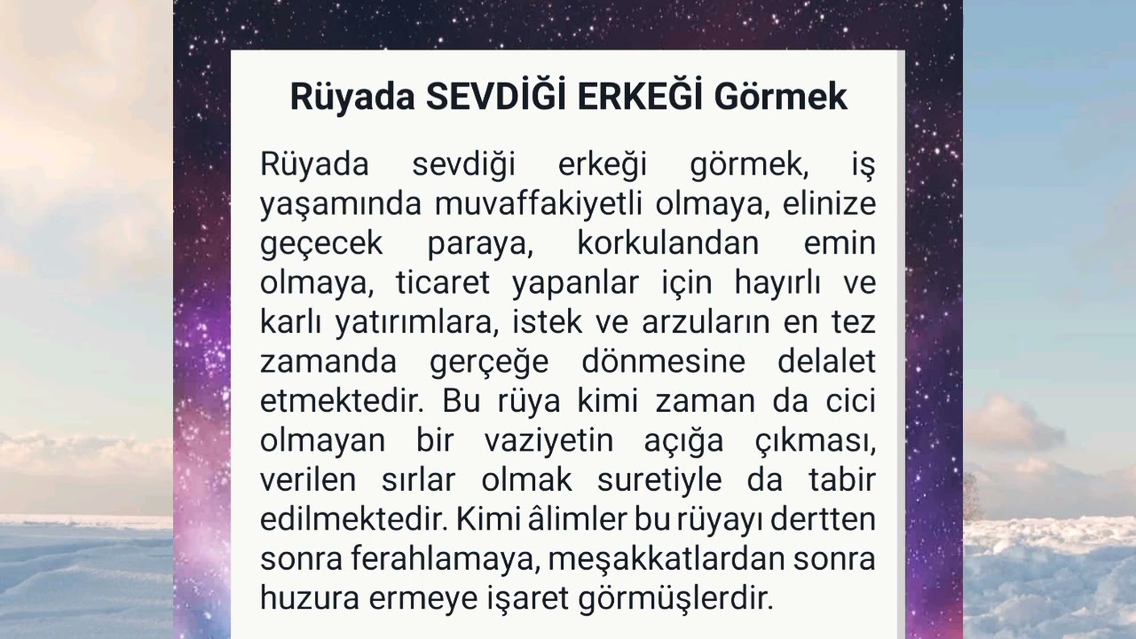 rüyada sevdiğin erkeği görmek