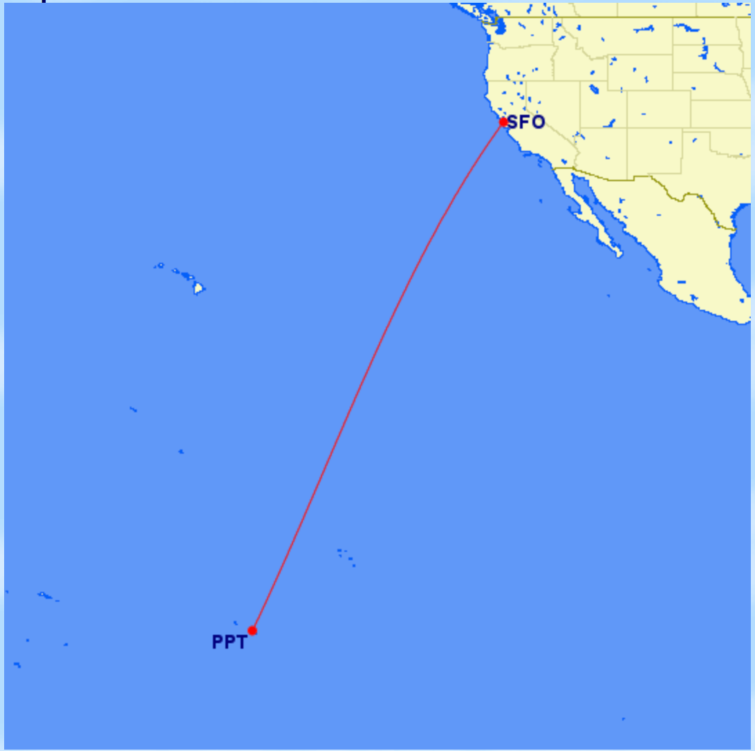 flights from san francisco to tahiti