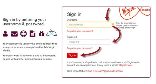 login to virgin media email