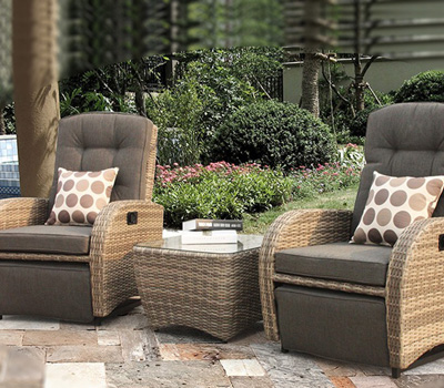 reclining rattan chairs