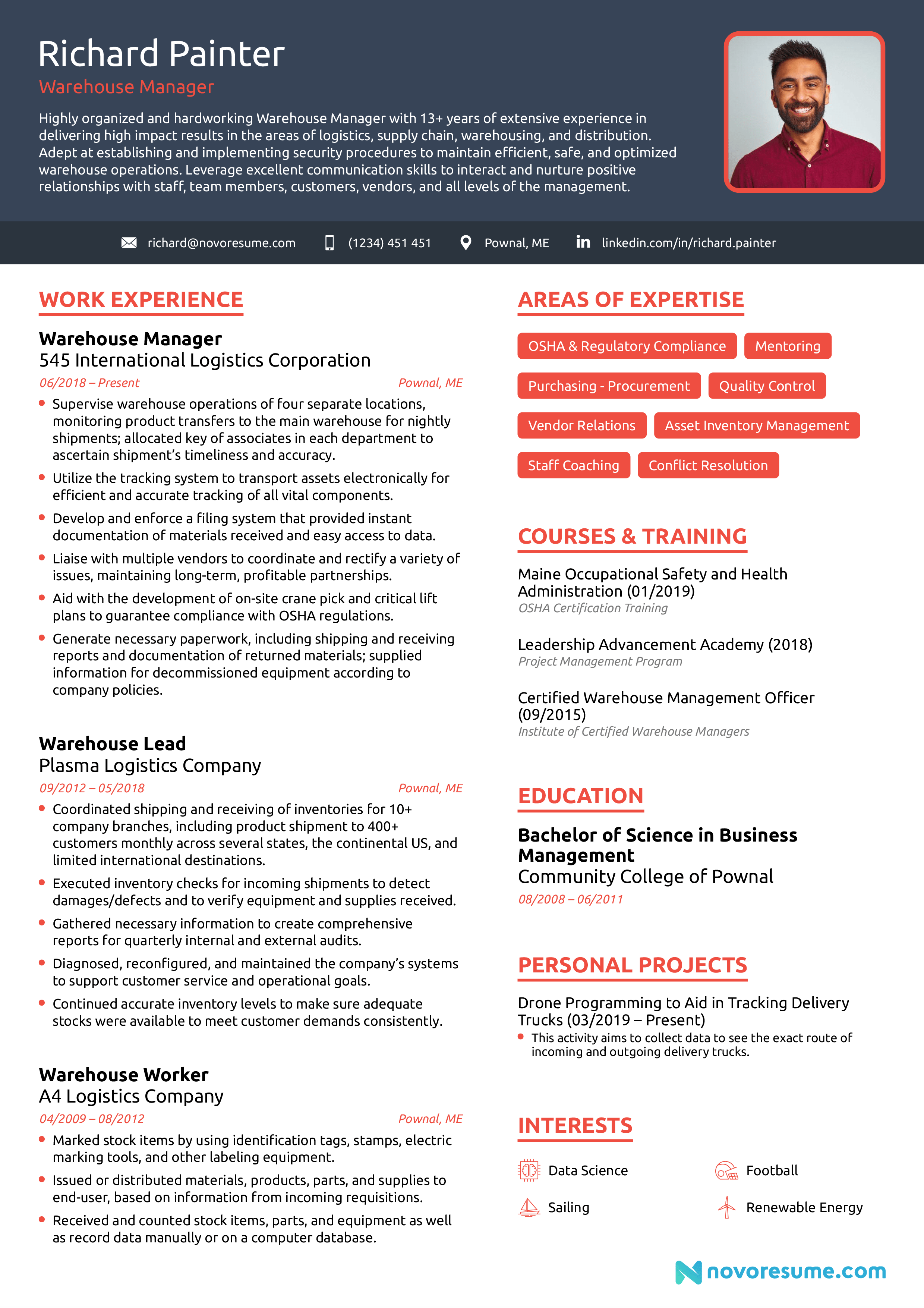 warehouse worker resume summary