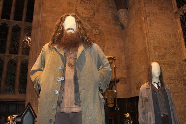 how did they make hagrid so big