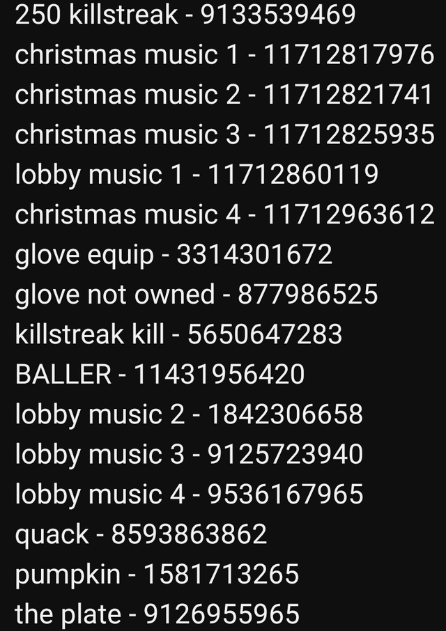 roblox sound id list