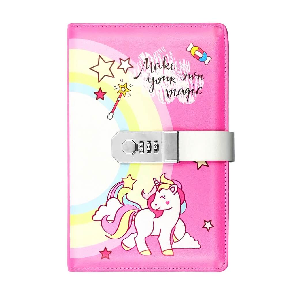 unicorn diary with lock password