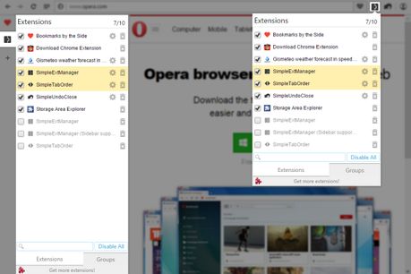 opera sync extensions