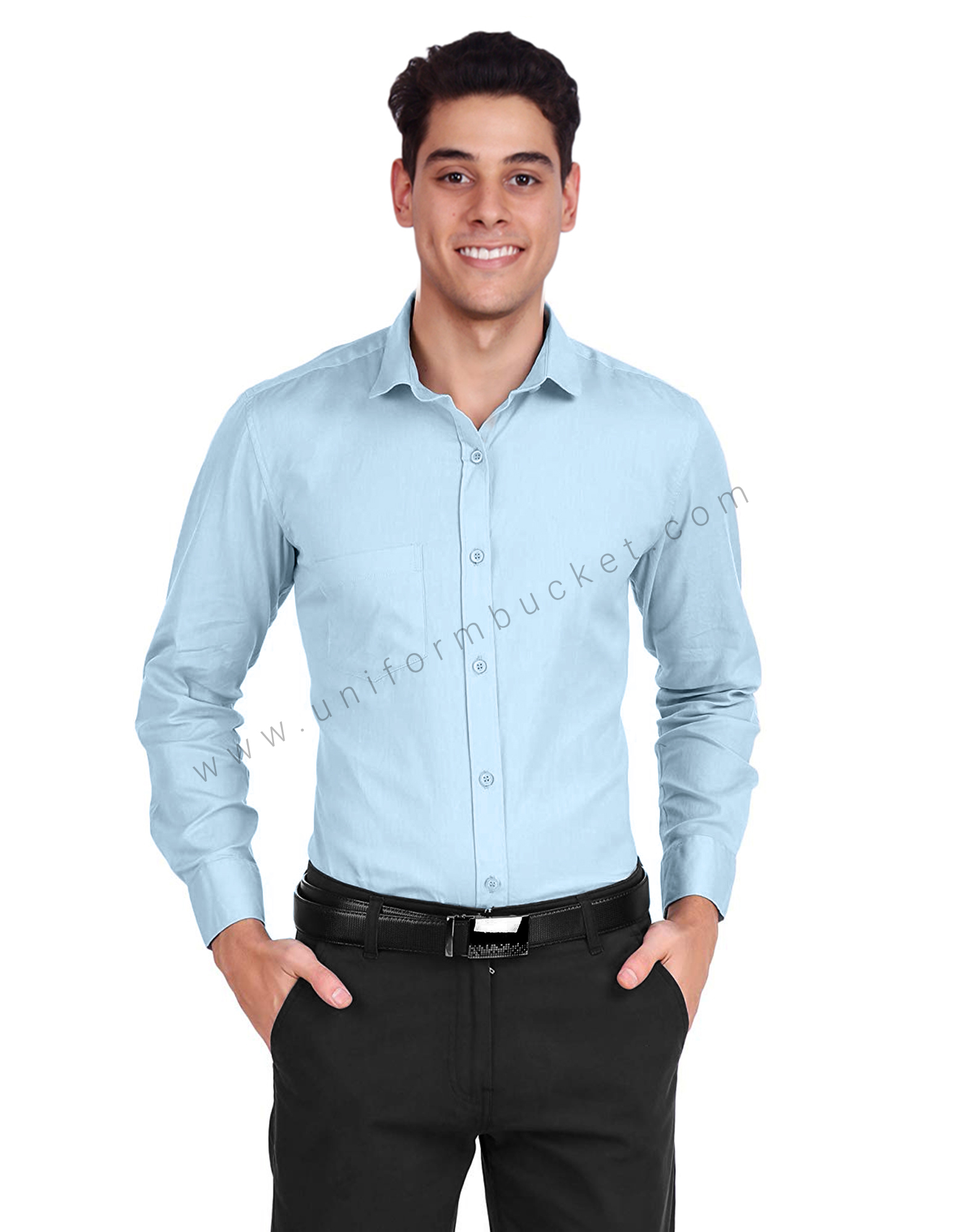 light blue uniform shirt